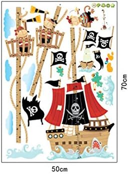 Uniquely Children Bedroom Home Decor Mural Vinyl Wall Sticker Sailing Pirate Ship Kids Nursery Room Wall Art Decal Paper