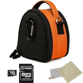 ORANGE GRAY Mini Slim Compact Protective Travel Digital Camera Carrying Case with Accessory Compartment For Canon PowerShot IXUS 110 IS ELPH SD960 IS IXY 510 IS ( PC1356 ) / 990 IS ELPH SD970 IS IXY 830 IS ( PC1357 ) / 120 IS ELPH SD940 IS IXY 220 IS ( PC1430 ) / 200 IS ELPH SD980 IS IXY 930 IS ( PC