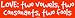 LOVE: two vowels, two consonants, two fools MINIATURE Sticker