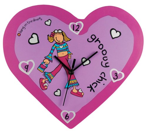 Childrens Toyshop  Kitchen & Housewares : Bang on the Door Groovy Heart Wall Clock