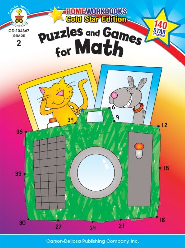 puzzles and games for math grade 2 gold star edition home workbooks