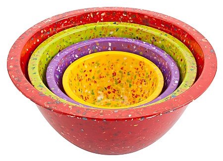 Zak Confetti Mixing Bowls - Assorted Brights/Red - Set of 4