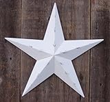 40 Inch Amish Painted Metal Tin Barn Star - Rustic White. Amish Country Primitive Collectible Painted Metal Tin Barn Star. Accent Your Country Home and Garden Decor with These Primitive Tin Barn Stars! Create the Perfect Primitive Rustic Setting. Buy Your Barn Stars From an Amish Barn Star Crafter.