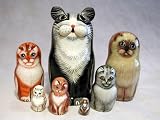 Review Golden Cockerel  / Black & White Cat Russian Nesting Doll 7pc./7