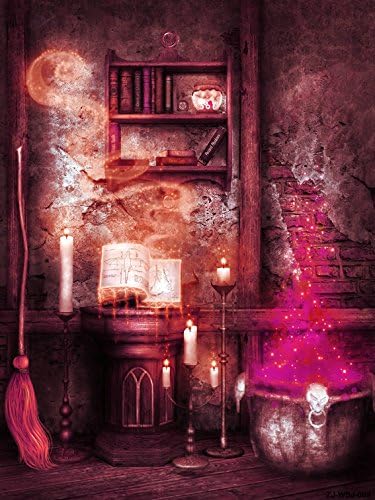 5(w)x6.5(h)ft Old Style Brick Wall Halloween Photography Background The Bookcase Candle Photo studio ZJ-WSJ-010