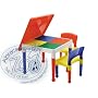 NEW Abracadabrazoo Lego and/or Duplo Compatible 2 in 1 Block Brick Construction Table and Chair Set Great for Crafts, Puzzles, Play Doh, Like Tot Tutors