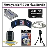 Memory Stick PRO Duo 4GB Card with Reader Accessory Kit for Sony DSC-W180,  ....