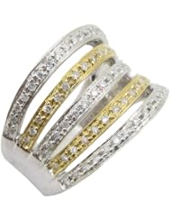 14k White and Yellow Gold 0.58ctw Diamond Cocktail Ring LR920K Size 7.25