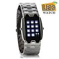 Japanese Style White LED Watch with metal bracelet