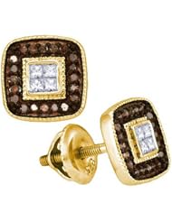 0.33CTW COGNAC DIAMOND MICRO-PAVE EARRING