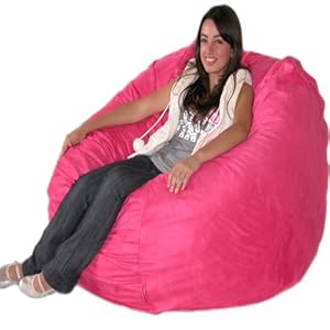 4-feet Hot Pink Cozy Sac Bean Bag Chair Love Seat