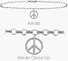 Genuine Sterling Silver Peace Symbol Charm Anklet