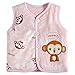 Monvecle Baby Organic Cotton Warm Vests Unisex Infant to Toddler Light Padded Waistcoat Pink Monkeys 9-12m