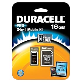 Duracell DU-3IN1C1016G-R 16GB MicroSD C10 with 2 Adapters