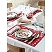 Cotton Printed Luncheon Napkin - 7.9 x 7.9 in - 20 units per roll - Red with White Snowflake