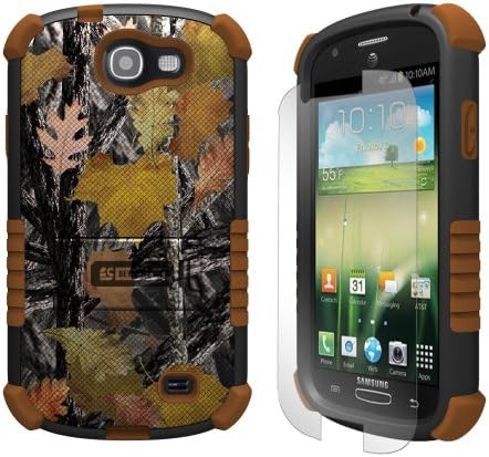 Beyond Cell Tri-Shield Durable Hybrid Hard Shell and TPU Gel Case for Samsung Galaxy Express i437 - Retail Packaging - Black/Brown/Hunter