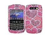 Hearts Pink Bling Rhinestone Faceplate Diamond Crystal Hard Skin Case Cover ....