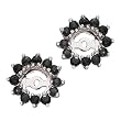14K White Gold 1 1/2 ct. Black Diamond Earring Jackets