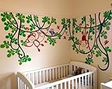 Pop Decors Removable Vinyl Art Wall Decals Mural, Playing Monkeys
