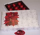 Gourmet Food : Scott's Cakes 1 lb. Dark Chocolate Covered Cherries in a Poinsettia Box