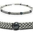 [Clearance] HinsonGayle Limited Edition Indian Silver 8-9mm Black Baroque Pearl Necklace and Bracelet Set