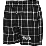 NCAA San Antonio Spurs Black-Grey Plaid Match-Up Boxer Shorts (Medium)