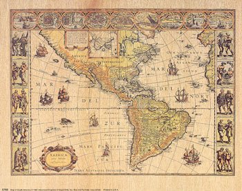 Map of South America , 26x21