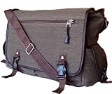 Military Inspired Stylish Durable Canvas Messenger Bag Unisex Shoulder Bag Brown Military Inspired Stylish Durable Canvas Messenger Bag Unisex Shoulder Bag Brown