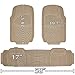OxGord Diamond All-Weather Rubber Floor-Mats - Waterproof Protector for Spills, Dog, Pets, Car, SUV, Minivan, Truck - 3-Piece Set, Beige