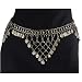 Sexy Hip Chain Belt, Brass with Black Glass Beads and Belly Dance Coins, Fits waist or hips 32" - 38" for Belly Dancing or Casual Wear
