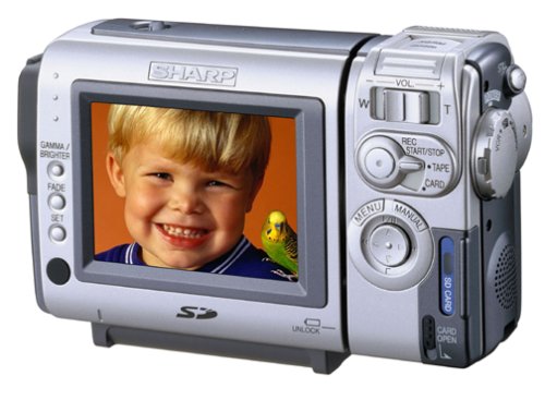Sharp VLNZ100U MiniDV Compact Digital Viewcam w/3 Color LCD, MMC/SD Memory Card Slot & USB Interface