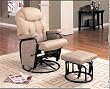 Bone Leather-like Rocker and Ottoman