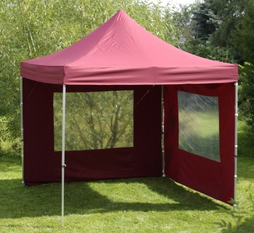 Falt Pavillon / Partyzelt 3x3 m burgund + 2 Seitenteile, PROFI-Ausführung Falt Pavillon / Partyzelt 3x3 m burgund + 2 Seitenteile, PROFI-Ausführung