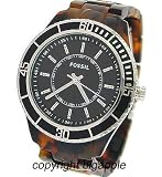 Fossil Women's ES2458 Tortoise Resin Bracelet Black Analog Dial Watch