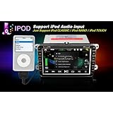 Rupse VW DVD-Player mit 8 Zoll HD Digital Screen und GPS-Navigation für Magotan, Sagitar, Caddy, Touran, Tiguan, Skoda Superb und New Bora, CANBUS