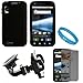 Black Rubberized OtterBox Impact Skin with Textured Grip for AT&T New Motorola Atrix 4G Dual Core Android Smart Phone MB860 (Olympus/Atrix 4G) + Mirror Screen Protector + Universal Windshield Window Mount Holder for Motorola Atrix 4G + SumacLife TM Wisdom Courage Wristband