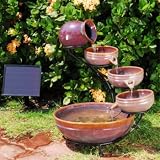 Solar Cascading Fountain - Purple-Brown