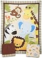 Bedtime Originals Jungle Buddies 3 Piece Crib Bedding Set, Brown/Yellow