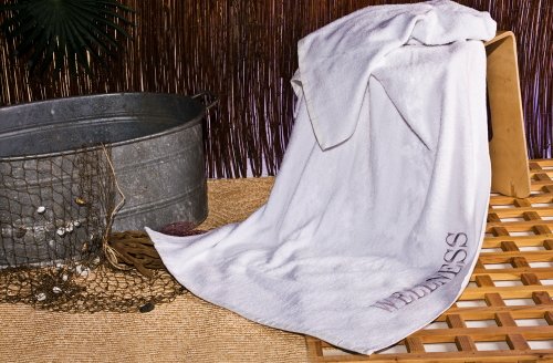 Saunatuch Wellnesstuch Badetuch Uni Weiss Frottee 80x200 cm (1-9-14)