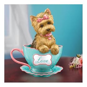 Yorkie Teacup Figurine