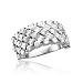 Certified 10k White Gold Anniversary Round and Baguette Diamond Ring Band (HI, I, 2.00 carat)