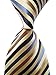 Secdtie Men's Classic Striped Yellow Blue Jacquard Woven Silk Tie Necktie
