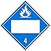 NMC DL64BP50, Sign,"4 Flammable Solids Blank" (3 Packs of 50 pcs)