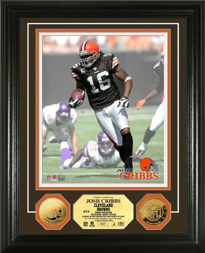 Joshua Cribbs Framed 24KT Gold Coin Photo Mint