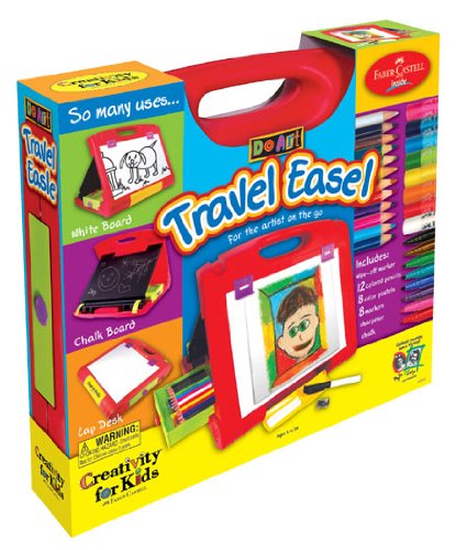 Travel Easel For Young Artists Includes 34 Faber-Castell Art Materials In A Clever Storage Unit!