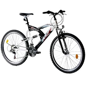 26" KCP VTT V�LO PANTHERA FSF suspendu 18 Vitesses SHIMANO noir blanche (sw) - 66,0 cm (26 Pouces)
