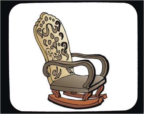 Decorated Mouse Pad with decorated, armchair, chair, rocking, wooden, 