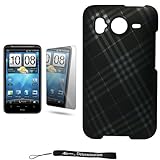 Black Smooth with Silver Plaid Design Cover / 2 Piece Snap On Crystal Prote ....