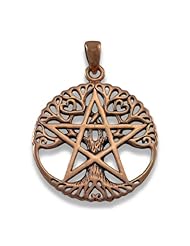 Large Copper Tree Of Life Pentacle Pendant Pagan