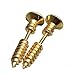 New Fashion Color Piercing 3D Cross Screws Ear Stud Earrings Lag spike Hip-Hip Earring Youth Men/Women (1 Gold)